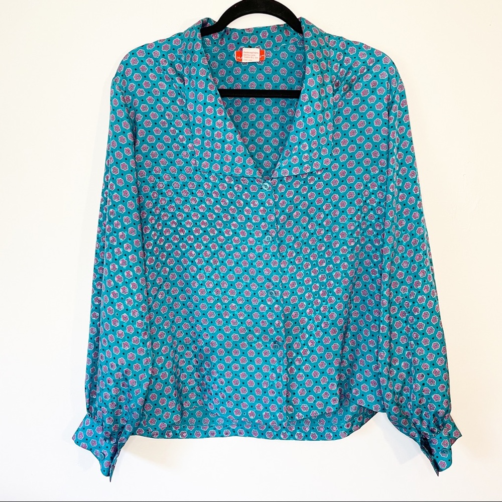 Vintage Floral Button Down Blouse